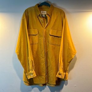 Vintage mustard colored Eddie Bauer quarter a button up shirt